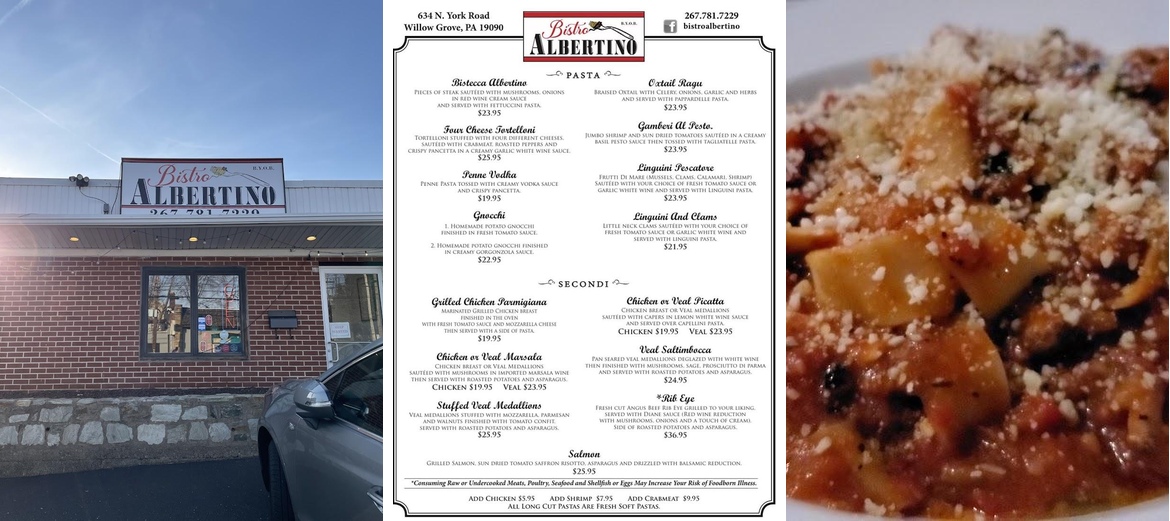 Bistro Albertino Menu